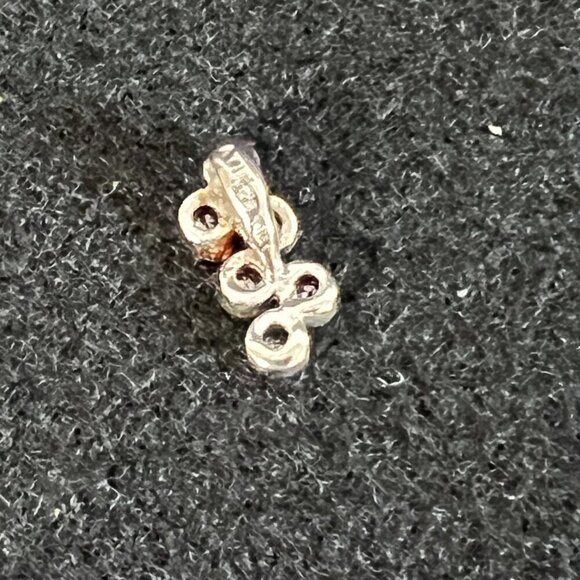 Vintage Sterling Silver and Rhinestone Pendant Charm 925 Silver - Picture 3 of 6